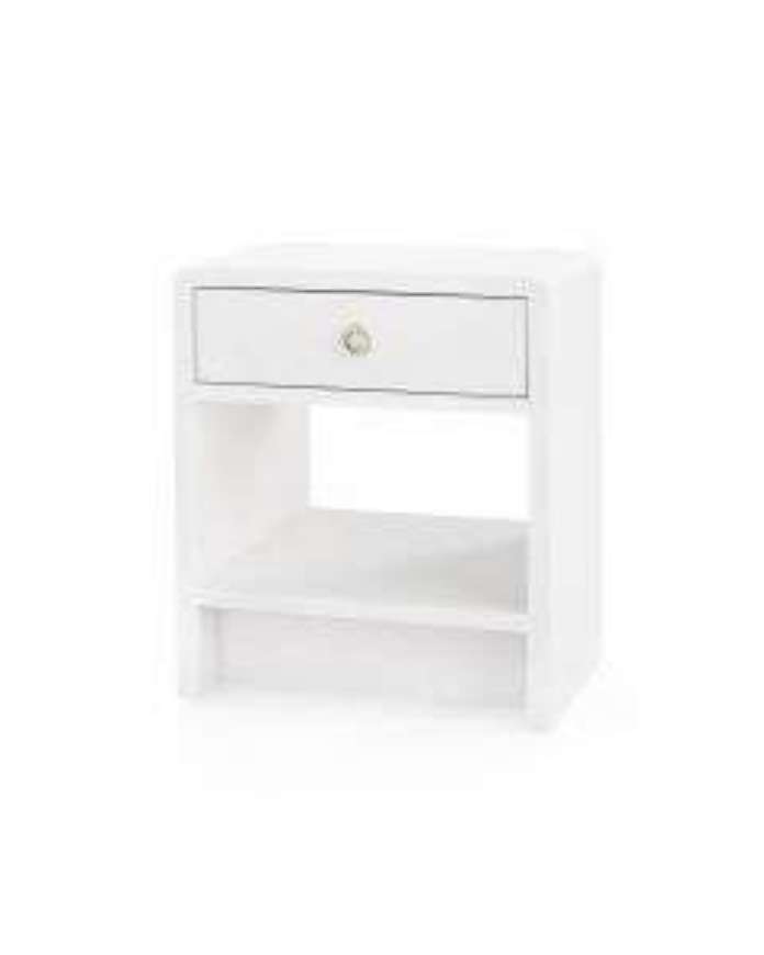 Picture of BENJAMIN 1 DRAWER SIDE TABLE WHITE LINEN