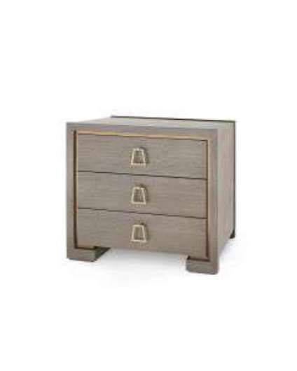 Picture of BLAKE-3-DRAWER-SIDE-TABLE-TAUPE-GRAY
