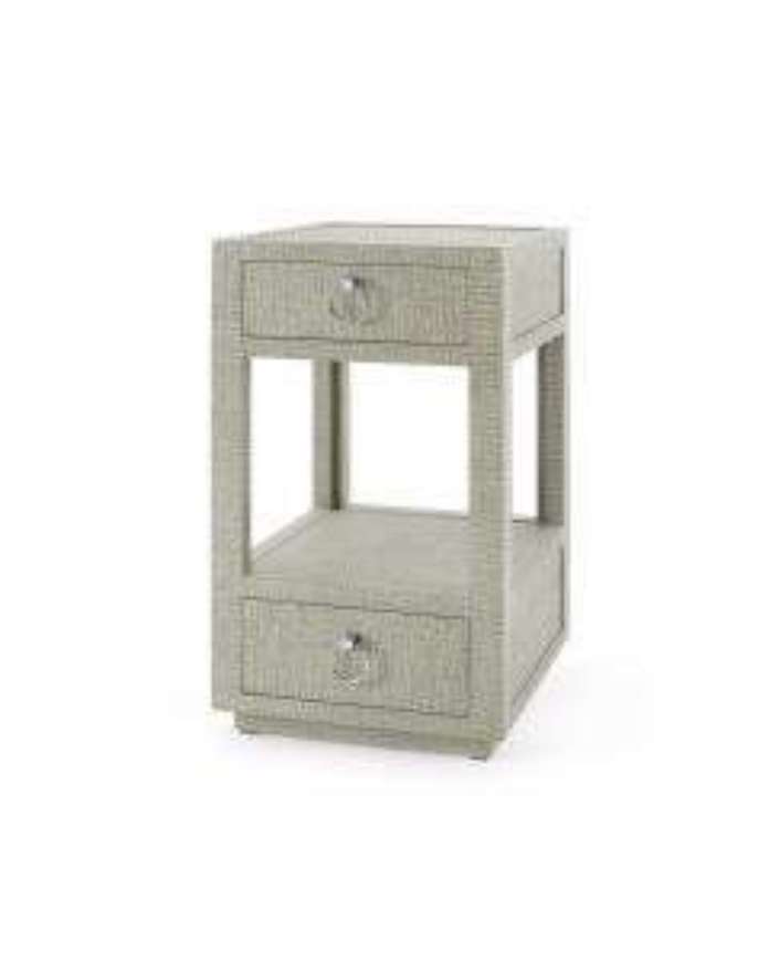 Picture of CAMILLA 2 DRAWER SIDE TABLE MOSS GRAY TWEED