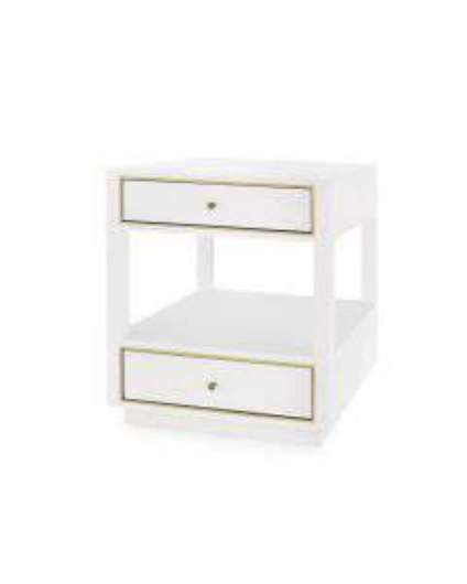 Picture of CARMEN-2-DRAWER-SIDE-TABLE-WHITE