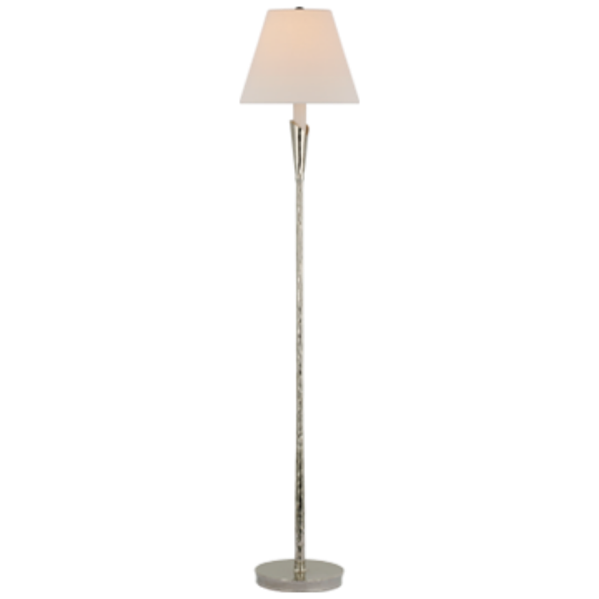 Picture of Aiden Accent Floor Lamp in Polished Nickel with Linen Shade