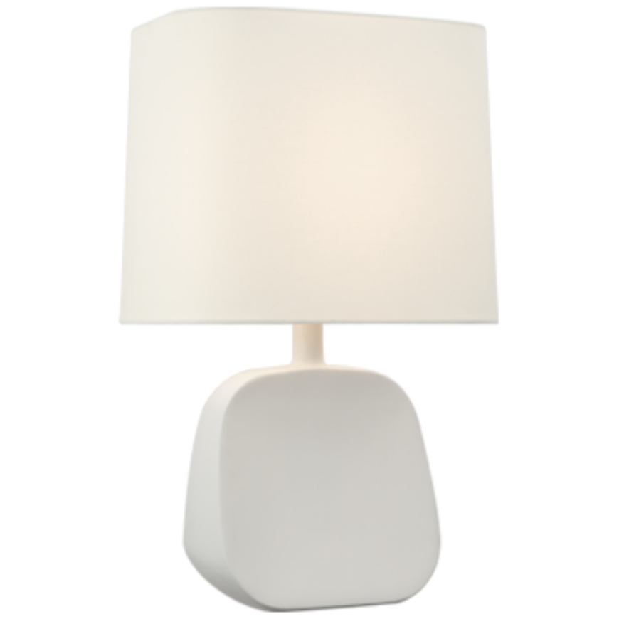 Picture of Almette Medium Table Lamp in Plaster White with Linen Shade