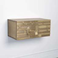 Picture of ABSTRACT BLOCK CABINET-LEFT-BRASS