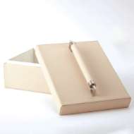 Picture of WRAPPED LEATHER HANDLE BOX-IVORY