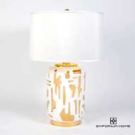 Picture of ABSTRACT LAMP-WHITE/GOLD
