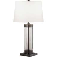 Picture of ROBERT ABBEY ANDRE TABLE LAMP IN CLEAR GLASS CYLINDER WITH DEEP PATINA BRONZE ACCENTS Z3318