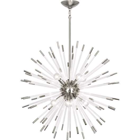 Picture of ROBERT ABBEY ANDROMEDA CHANDELIER IN POLISHED NICKEL WITH CLEAR ACRYLIC RODS S166