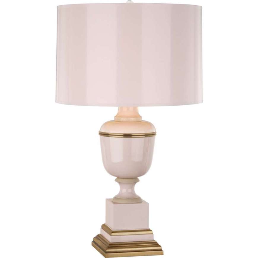 Picture of ROBERT ABBEY ANNIKA TABLE LAMP IN BLUSH LACQUERED PAINT WITH NATURAL BRASS AND IVORY CRACKLE ACCENTS 2602