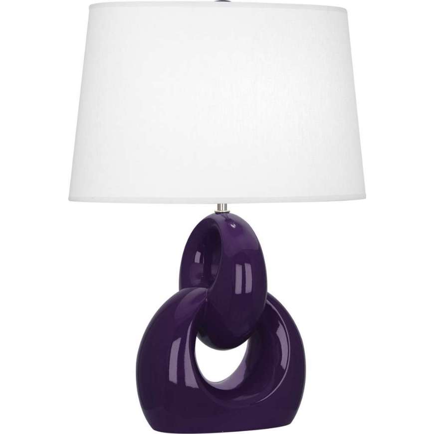 Picture of ROBERT ABBEY AMETHYST FUSION TABLE LAMP IN AMETHYST GLAZED CERAMIC WITH POLISHED NICKEL ACCENTS AM981