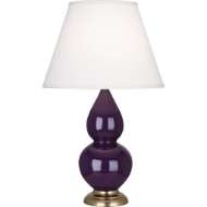 Picture of ROBERT ABBEY AMETHYST SMALL DOUBLE GOURD ACCENT LAMP IN AMETHYST GLAZED CERAMIC 1765X