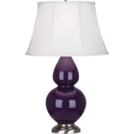 Picture of ROBERT ABBEY AMETHYST DOUBLE GOURD TABLE LAMP IN AMETHYST GLAZED CERAMIC 1747