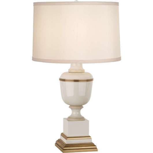 Picture of ROBERT ABBEY ANNIKA ACCENT LAMP IN IVORY LACQUERED PAINT WITH NATURAL BRASS AND IVORY CRACKLE ACCENTS 2604X