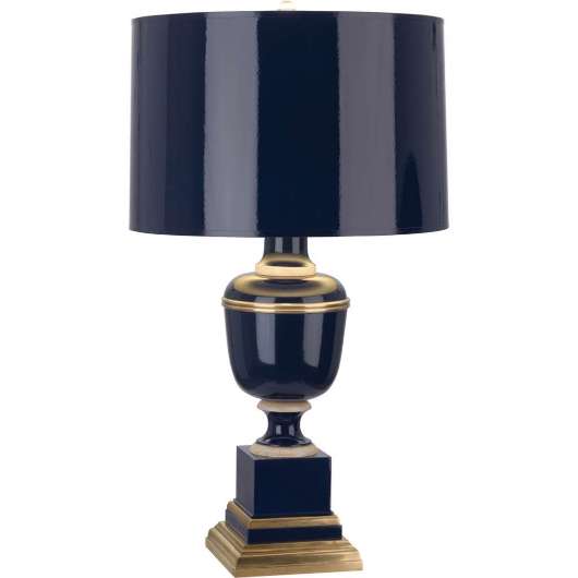 Picture of ROBERT ABBEY ANNIKA ACCENT LAMP IN COBALT LACQUERED PAINT WITH NATURAL BRASS AND IVORY CRACKLE ACCENTS 2504