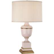 Picture of ROBERT ABBEY ANNIKA TABLE LAMP IN BLUSH LACQUERED PAINT WITH NATURAL BRASS AND IVORY CRACKLE ACCENTS 2602X