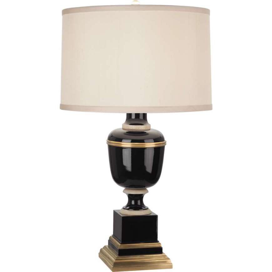 Picture of ROBERT ABBEY ANNIKA ACCENT LAMP IN BLACK LACQUERED PAINT WITH NATURAL BRASS AND IVORY CRACKLE ACCENTS 2507X