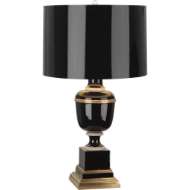 Picture of ROBERT ABBEY ANNIKA ACCENT LAMP IN BLACK LACQUERED PAINT WITH NATURAL BRASS AND IVORY CRACKLE ACCENTS 2507