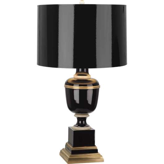 Picture of ROBERT ABBEY ANNIKA ACCENT LAMP IN BLACK LACQUERED PAINT WITH NATURAL BRASS AND IVORY CRACKLE ACCENTS 2507