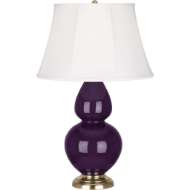 Picture of ROBERT ABBEY AMETHYST DOUBLE GOURD TABLE LAMP IN AMETHYST GLAZED CERAMIC 1745