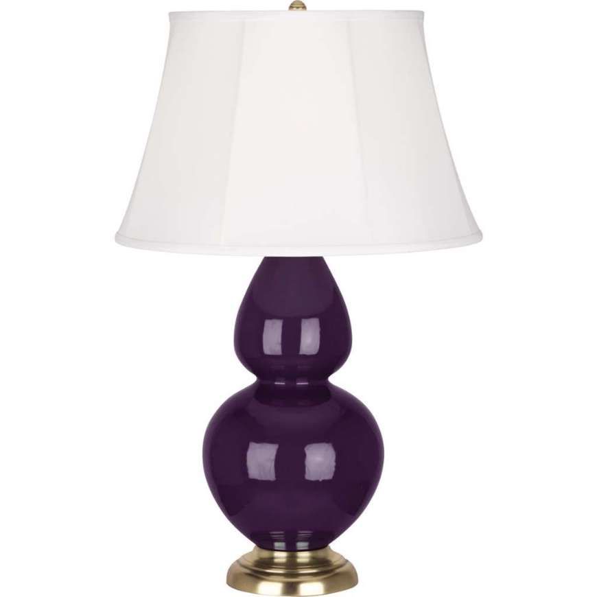 Picture of ROBERT ABBEY AMETHYST DOUBLE GOURD TABLE LAMP IN AMETHYST GLAZED CERAMIC 1745