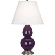 Picture of ROBERT ABBEY AMETHYST SMALL DOUBLE GOURD ACCENT LAMP IN AMETHYST GLAZED CERAMIC 1767X