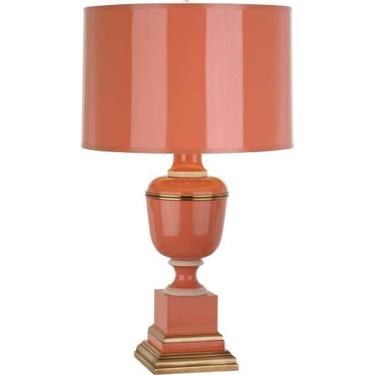 Picture of ROBERT ABBEY ANNIKA ACCENT LAMP IN TANGERINE LACQUERED PAINT WITH NATURAL BRASS AND IVORY CRACKLE ACCENTS 2603