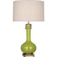 Picture of ROBERT ABBEY APPLE ATHENA TABLE LAMP IN APPLE GLAZED CERAMIC WITH AGED BRASS ACCENTS AP992