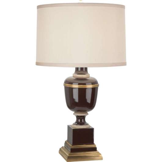 Picture of ROBERT ABBEY ANNIKA ACCENT LAMP IN CHOCOLATE LACQUERED PAINT WITH NATURAL BRASS AND IVORY CRACKLE ACCENTS 2506X
