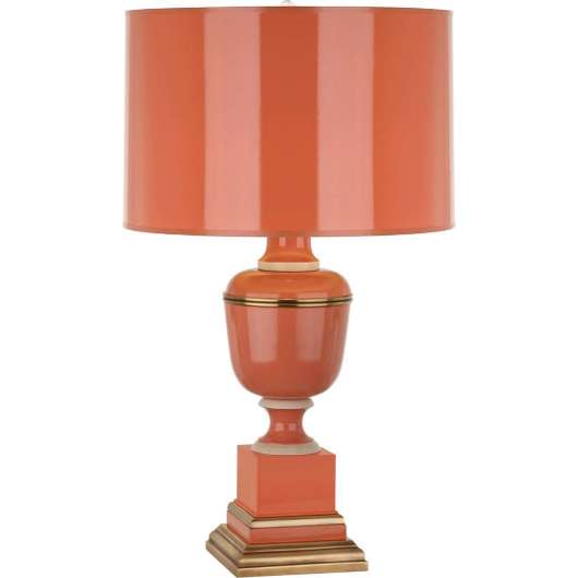 Picture of ROBERT ABBEY ANNIKA TABLE LAMP IN TANGERINE LACQUERED PAINT WITH NATURAL BRASS AND IVORY CRACKLE ACCENTS 2600