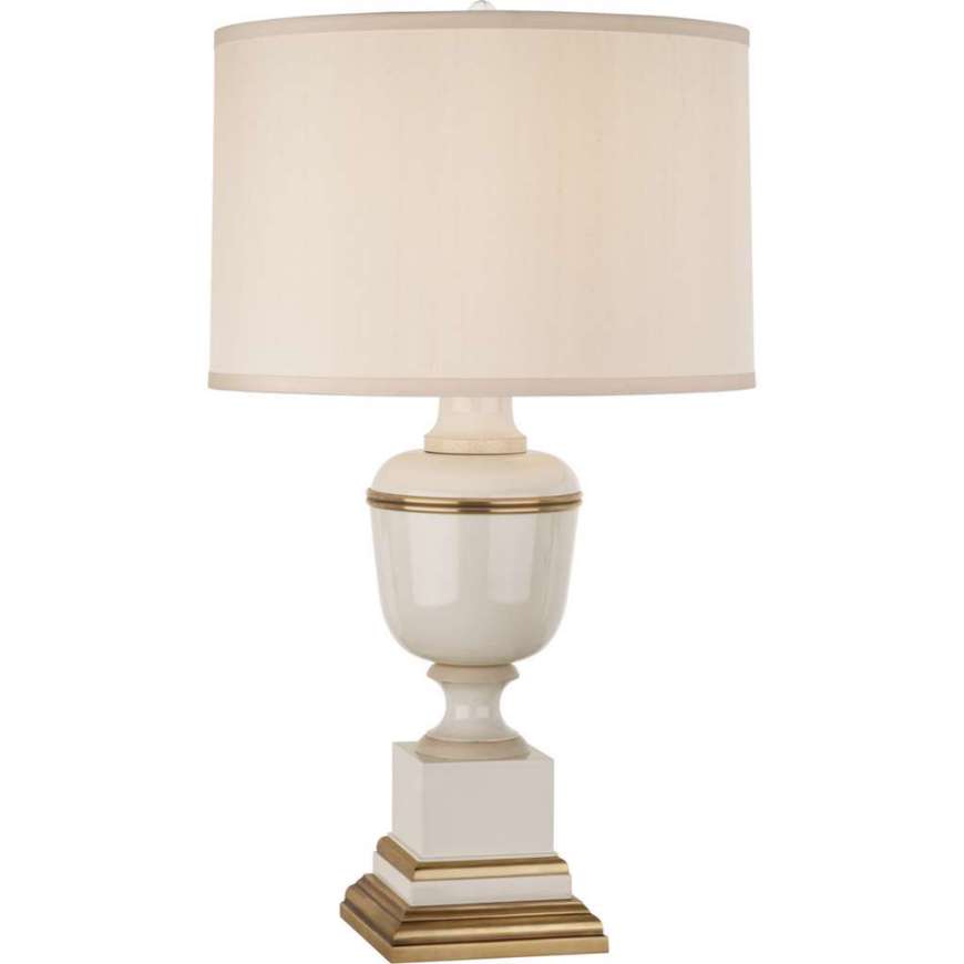 Picture of ROBERT ABBEY ANNIKA TABLE LAMP IN IVORY LACQUERED PAINT WITH NATURAL BRASS AND IVORY CRACKLE ACCENTS 2601X