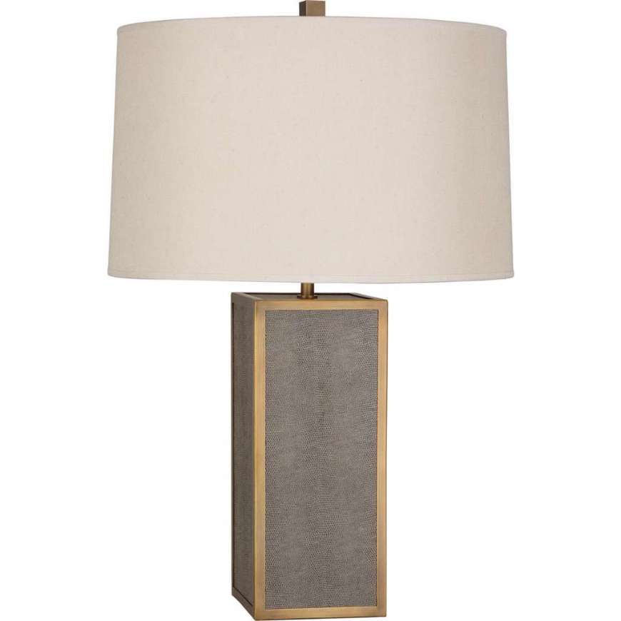 Picture of ROBERT ABBEY ANNA TABLE LAMP IN FAUX BROWN SNAKESKIN WRAPPED BASE WITH AGED BRASS ACCENTS 898